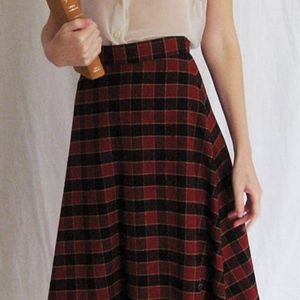 90s Plaid High Waist Skirt XS 24 25